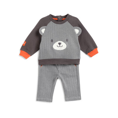 Boys Medium Grey Applique Sweatshirt with Trouser